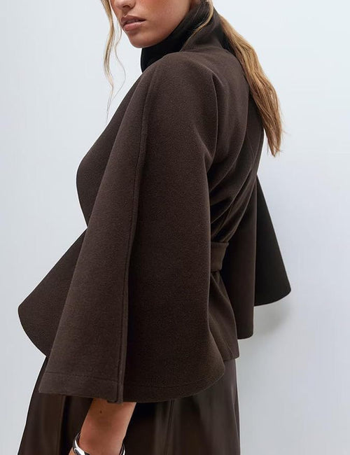 Belt cape poncho jacket