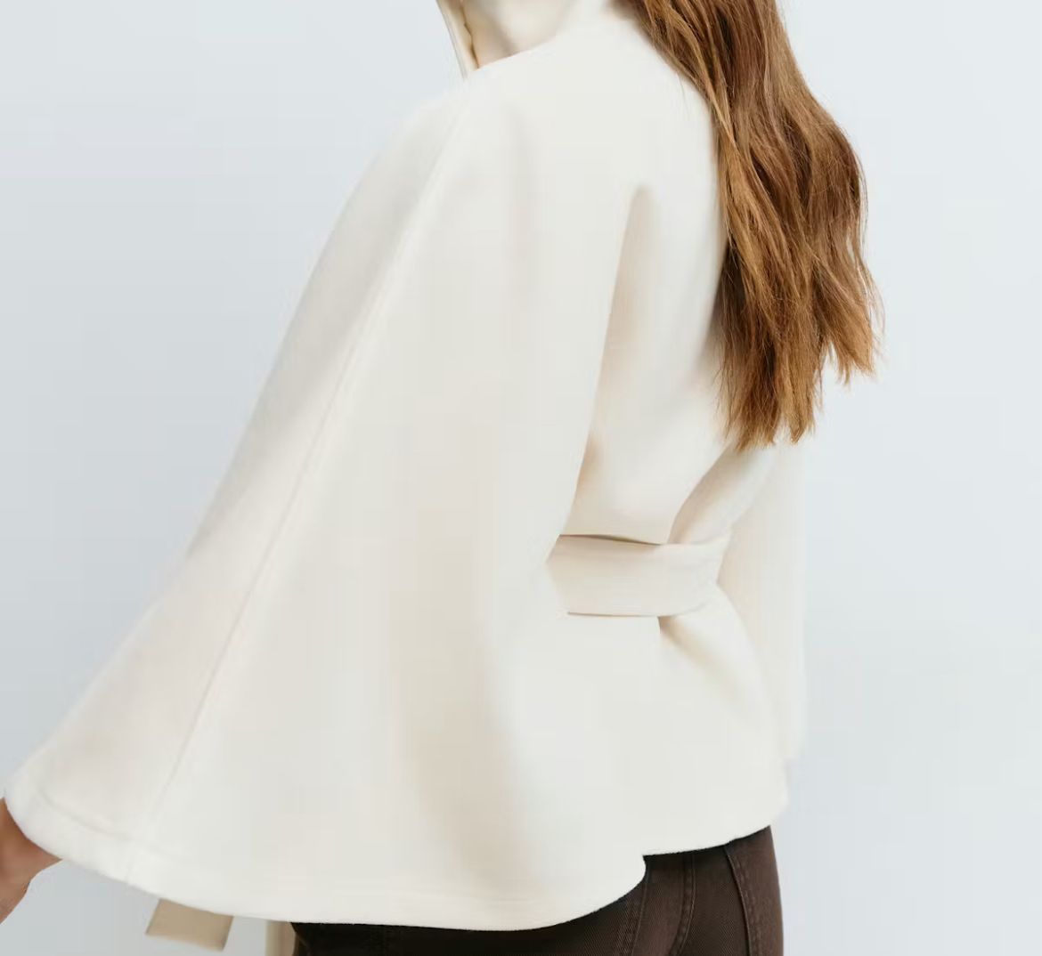 Belt cape poncho jacket